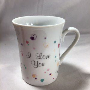 I Love You 8 Oz  Papel Japan Hearts Coffee Mug Hand Decorated